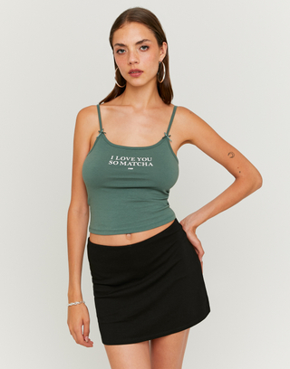 Grünes Tank Top mit Print | TALLY WEiJL