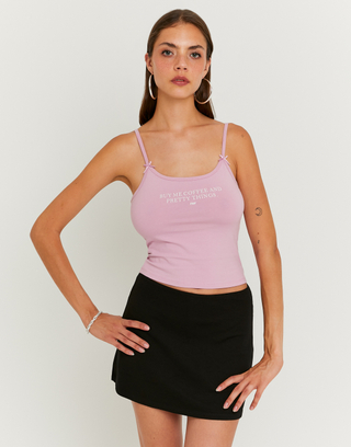 Lila Tank Top mit Print | TALLY WEiJL