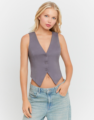 Grey Buttoned Top | TALLY WEiJL