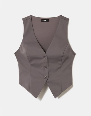 Grey Buttoned Top | TALLY WEiJL