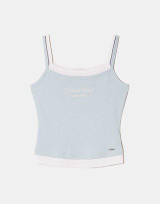 Light Blue Printed Tank Top | TALLY WEiJL