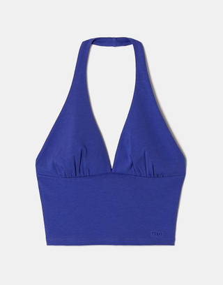 Blauer Halter Crop Top | TALLY WEiJL