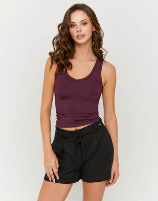 Purple V-Neck Tank Top | TALLY WEiJL