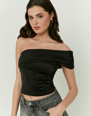 Crop Top Nero Monospalla | TALLY WEiJL