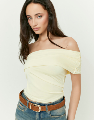 Gelbes One-Shoulder Crop Top | TALLY WEiJL