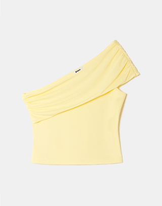 Yellow One-Shoulder Crop Top | TALLY WEiJL