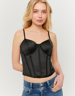 Black Satin Bustier | TALLY WEiJL