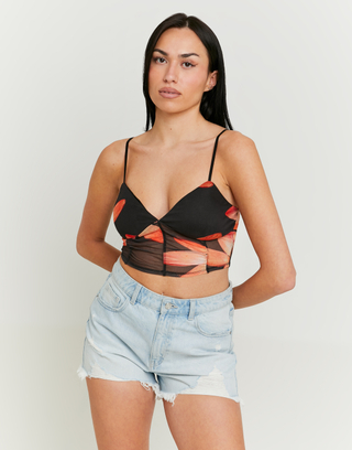 Crop Top in Tulle a Fiori | TALLY WEiJL