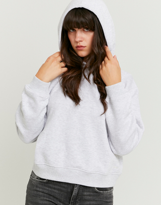 Felpa con Cappuccio Basic Grigia | TALLY WEiJL