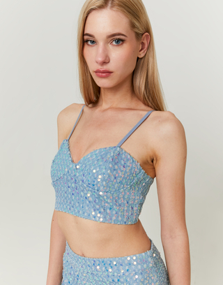 Denim Top mit Pailletten | TALLY WEiJL