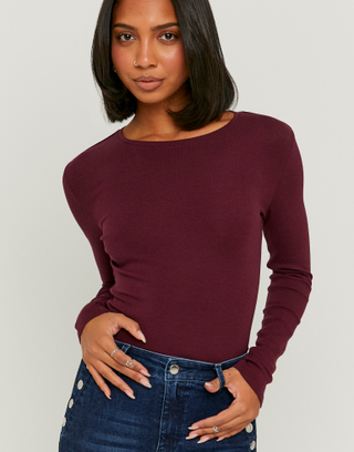 T-shirt Basic Μακρύ Μανίκι Μωβ | TALLY WEiJL