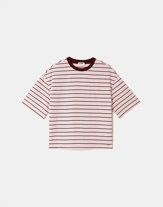 T-Shirt Oversize a Righe Rosa | TALLY WEiJL