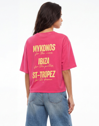 Rosa T-Shirt mit Print | TALLY WEiJL