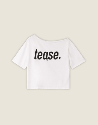 T-shirt Bianco Improntato Asimmetrico | TALLY WEiJL