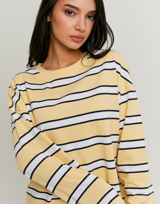 Yellow Striped T‑Shirt With Long Sleeves | TALLY WEiJL