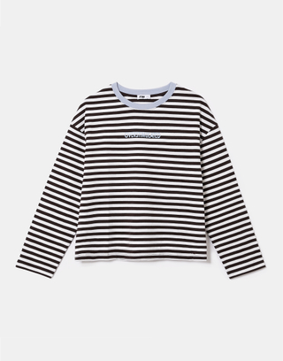 Braunes Streifen Print T-Shirt | TALLY WEiJL