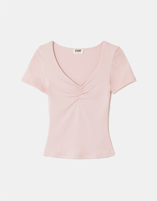 T-Shirt Rosa Arricciata | TALLY WEiJL