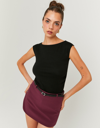 Top nero con scollo tondo | TALLY WEiJL