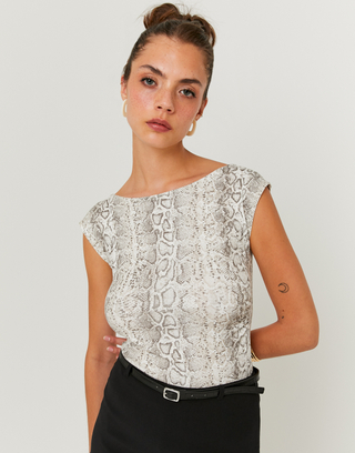 Top a scollo tondo stampa snake | TALLY WEiJL