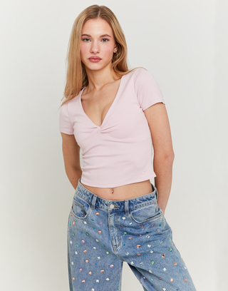 Top Basico Rosa con Nodo Frontale | TALLY WEiJL