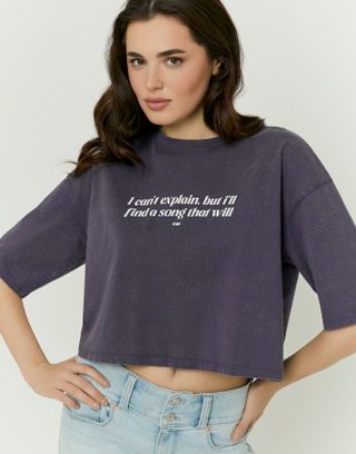 Purple Oversized Printed T-Shirt | TALLY WEiJL