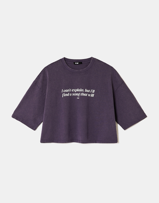 T Shirt Oversize Viola Stampata | TALLY WEiJL