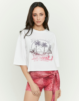 T Shirt Oversize Bianca Stampata | TALLY WEiJL