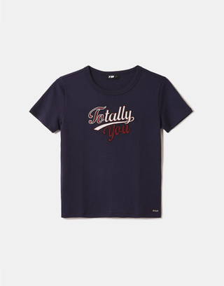 Maglietta Blu Ricamata | TALLY WEiJL