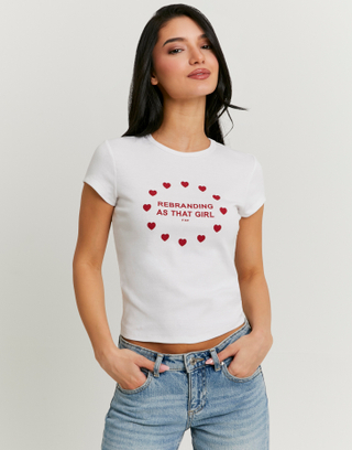 T-shirt bianca con stampa | TALLY WEiJL