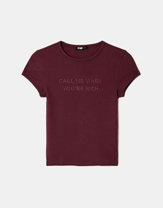 T-Shirt Borgogna Stampata | TALLY WEiJL
