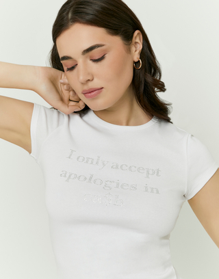 T-Shirt Bianca Stampata | TALLY WEiJL