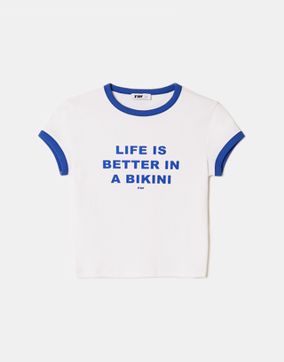 Weißes T-Shirt mit Print | TALLY WEiJL