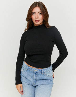 Black High Neck T-Shirt | TALLY WEiJL