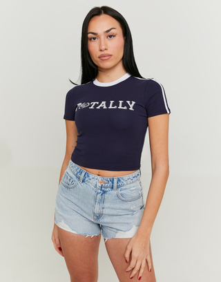 T-shirt Μπλε με στάμπα | TALLY WEiJL