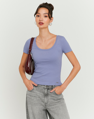 Blaues Regular Basic T-Shirt | TALLY WEiJL
