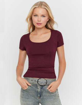 T-Shirt Basic Borgogna | TALLY WEiJL