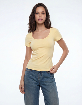 T-shirt basic gialla | TALLY WEiJL
