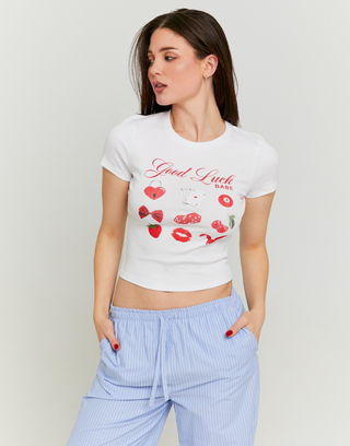White Printed T-shirt | TALLY WEiJL
