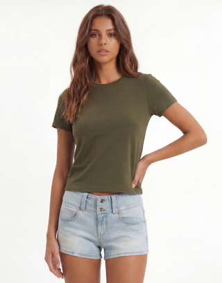 T shirt basique kaki | TALLY WEiJL
