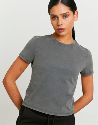 Grey Basic T-shirt | TALLY WEiJL