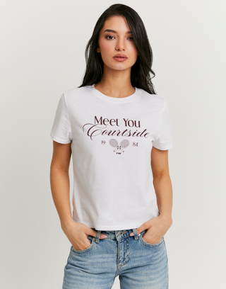 T-shirt bianca con stampa | TALLY WEiJL
