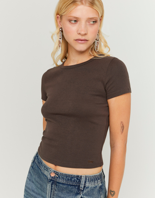 T-shirt Marron Basique | TALLY WEiJL