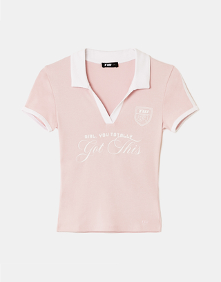Rosa Print Polo T-Shirt | TALLY WEiJL