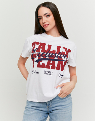 T-shirt Bianca Stampata | TALLY WEiJL