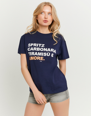 T-shirt blu con stampa | TALLY WEiJL