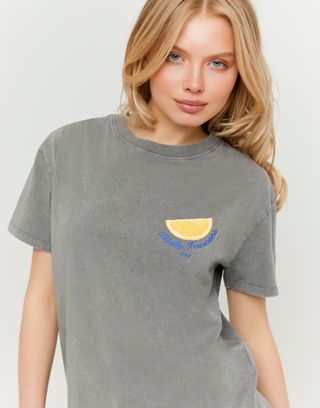 T-shirt grigia con stampa | TALLY WEiJL