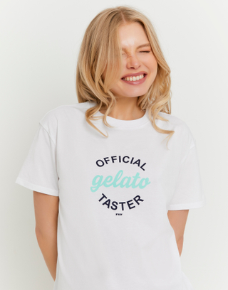 T-shirt bianca con stampa | TALLY WEiJL