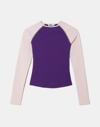 Lila Langarmshirt mit Rosa Raglanärmeln | TALLY WEiJL
