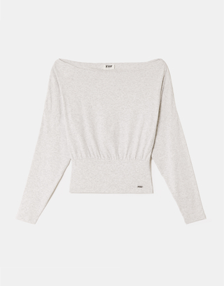 T-Shirt Gris Col Bateau | TALLY WEiJL