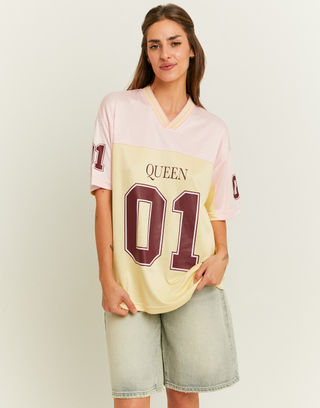 Weiß-gelbes Fußball-T-Shirt | TALLY WEiJL